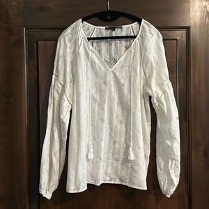 White House Black Market White Boho Blouse